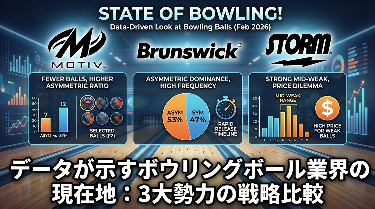 データで読むボウリングボール業界の現在地：Motiv・Brunswick・Stormを徹底比較