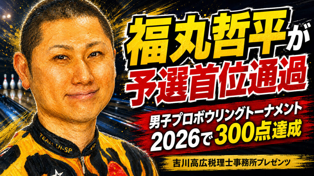 福丸哲平が予選首位通過：𠮷川高広税理士事務所プレゼンツ 男子プロボウリングトーナメント2026で300点達成